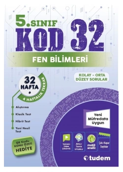 Tudem 5.Sınıf Fen Bilimleri Kod 32 32 Hafta Kolay Orta Düzey Sorular