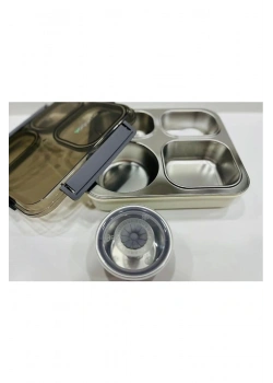 Vagonlife 1200 Ml 4 Bölmeli Paslanmaz Çelik Lunch Box Xc-7080 Beslenme Kutusu
