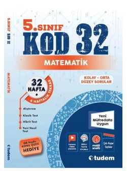 Tudem 5.Sınıf Kod 32 Matematik Kolay Orta Düzey Sorular