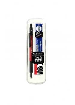 Scrikss Graph-X Metal 0.7 Versatil Kırmızı 3 Lü Set (Silgi+Min)