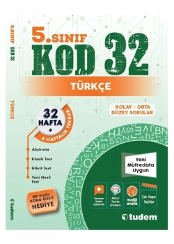 Tudem 5.Sınıf Kod 32 Türkçe Kolay Orta Düzey Sorular