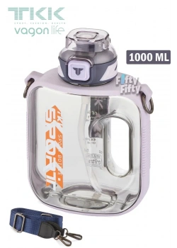 Vagon Lıfe Ttk Sporcu Matarası 1000Ml Mor T-1022