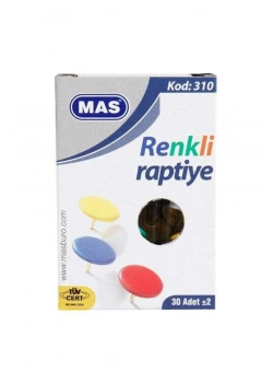Mas Renkli Raptiye Pvc Kaplı Beyaz Kod: 310