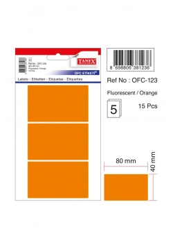 Tanex Ofc-123 Flo Turuncu Ofis Etiketi 5Li