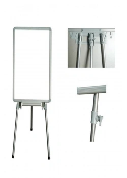 İnter 40X55 Elegant Çerçeve Manyetik Yüzey Telesk. Ayaklı Beyaz Yazı Tahtası  Kod: Int-619