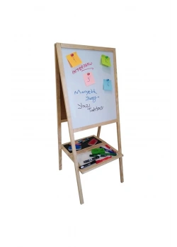 İnter 40*50 Çift Taraflı Ahşap Çerçeveli Yazı Tahtası (Kara Tahta- Manyetik Beyaz) Int-715