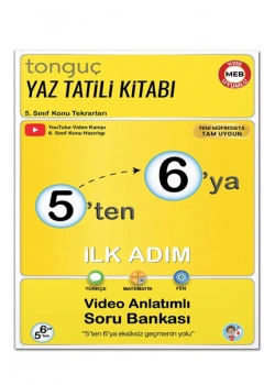 Tonguç 5 ten 6 ya Yaz Tatil Kitabı Video Anlatımlı Soru Bankası