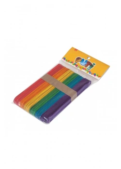 Viva Puti Ahşap Geniş Çubuk Renkli Abeslang 50 Li