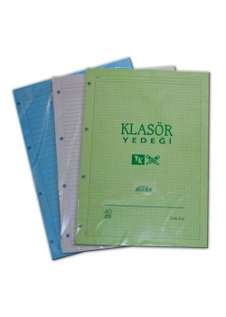 Doru A4 Klasör Yedeği Kareli Mavi Sarı Pembe Yeşil