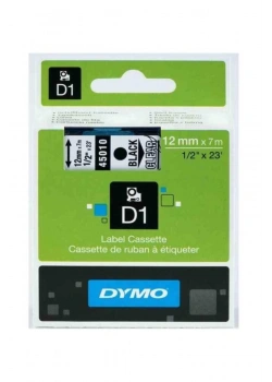 Dymo D1 Yedek Şerit, 12 Mm X 7 Mt, Şeffaf/ Siyah (45010)  S0720500