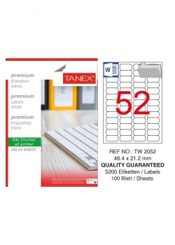 Tanex Tw-2052 46,4X21,2 Mm  Laser Etiket 100Lü