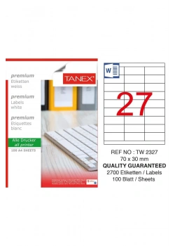 Tanex Tw-2327 70X30 Mm Laser Etiket 100Lü