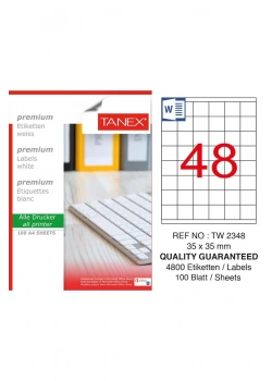 Tanex Tw-2348 35X35 Mm Laser Etiket 100Lü
