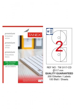Tanex Tw-3117 117 Mm Laser Etiket 100Lü