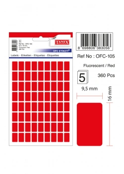 Tanex Ofc-105 Flo Kırmızı Ofis Eti 5Li