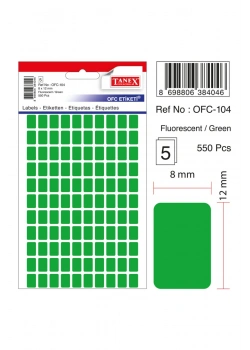 Tanex Ofc-104 Flo Yeşil Ofis Etiketi