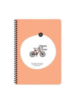 Keskin Color Hisli Şeyler 16.5 * 22,5  80Yp.Çizgili Spiralli Stickerli Defter - Oturmaya M
