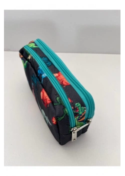 Çift Bölme Kalem Çantası Çizgili - Desenli 128 Özkara Çanta