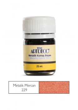 Lisans Artdeco Metalik Kumaş Boyası 25Ml. Coraıl Mercan  Lv-Y-011A-229
