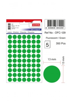 Tanex Ofc-129 Flo Yeşil Ofis Etiketi 5Li