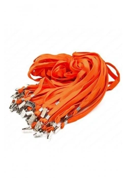 Metal Klipsli Kart Askı İpi Turuncu (50 li)