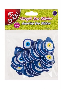 Bu-Bu Nazar Boncuğu Karışık Eva Stıcker Kod:Bubu-St0016