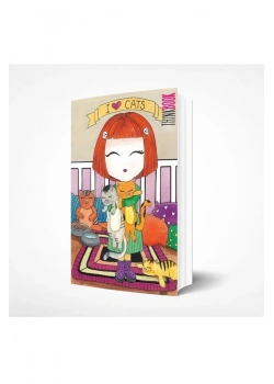 Thinkbook Sert Kapak Defter Noktalı Kedi Pörsi