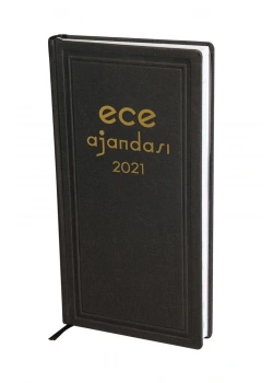 Ece Ajanda 17*33 Asya Günlük Ticari  Çizgili Siyah 2025