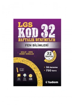 Tudem Lgs Fen Bilimleri Kod 32 Haftalık Denemeler 32 Hafta