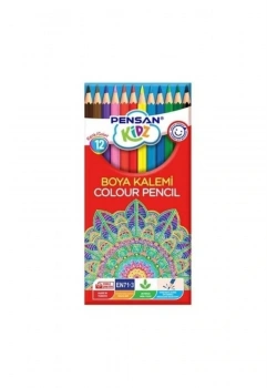 Pensan Kidz Kuruboya Kalemi 12 Renk Tam Boy