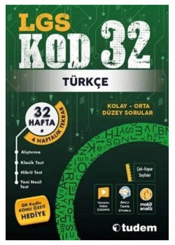 Tudem Lgs Türkçe Kod 32 Kolay Orta Düzey Sorular