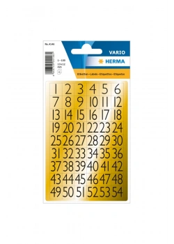 Herma Varıo Etiket Rakam 1-100 Mm 13*12 Siyah Altın  4146