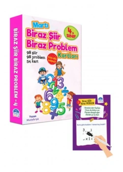 Martı 4.Sınıf Biraz Şiir Biraz Problem Kartları Yaz Sil Kalemli Kutulu