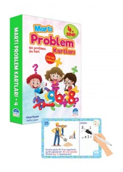 Martı 4.Sınıf Problem Kartları Kutulu Yaz Sil Kalemli