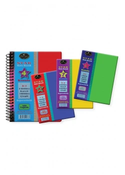 Defne Star 3+1 Ayraçlı 4 Konulu 100 Yaprak Defter Dfn-2633