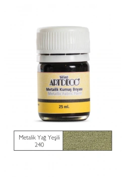 Lisans Artdeco Metalik Kumaş Boyası 25Ml. Oıl Green Yağ Yeşili  Lv-Y-011A-240