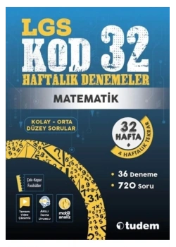 Tudem Lgs Matematik Kod 32 Haftalık Denemeler 32 Hafta