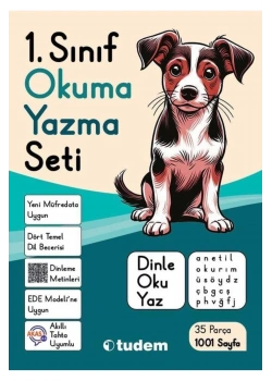 Tudem 1.Sınıf Okuma Yazma Seti (Dinle, Oku, Yaz) Kapaklı Shrinkli Poşetli