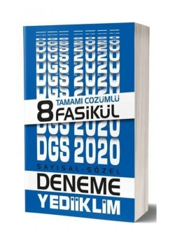 2020 Dgs  Sayısal Sözel Çözümlü 8 Fasikül Deneme  Yediiklim