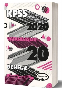 2020 Kpss Vatandaşlık 20 Deneme  Yediiklim