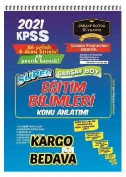 2021 Kpss Eğitim Bilimleri Konu Anlatim Süper Çarşaf Boy