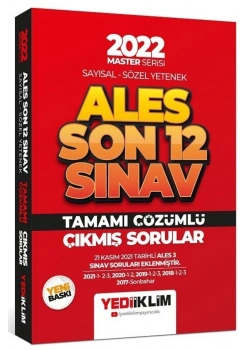 2022 Ales Sayısal Sözel Son 12 Sınav Çıkmış Çözümlü Sorular  Yediiklim