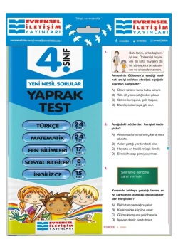 4.Sınıf Tüm Dersler Yaprak Test  Evrensel