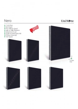 Çınar 17X24 Nero Sert Kapak Defter 100 Yp Kareli 355215