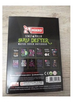 Mikro Nt-250 Siyah Kapak Simli Pullu Sulu Defter