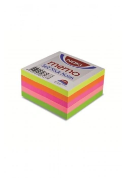 Noki Memo Yapışkanlı Not Kağıdı Postit 75X75 Neon 5 Li Kod:12012