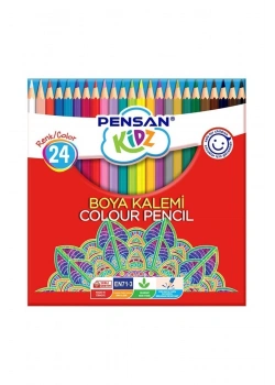 Pensan Kidz Kuruboya Kalemi 24 Renk Tam Boy