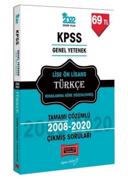 Yargı 2022 Kpss Gy Lise Önlisans Türkçe 2008-2020 Çıkmış Çözümlü Sorular 0