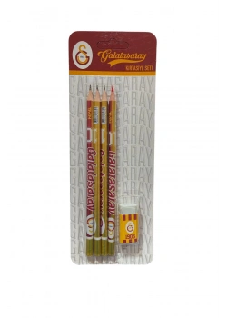 GALATASARAY KIRTASİYE SETİ KURŞUN,KIRMIZI KALEM & SİLGİ 012 (12x24)