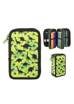 HOALAA 3 GÖZLÜ KALEM ÇANTASI DOLU DİNASAUR ATLAS